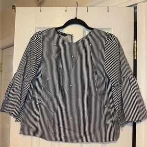 Zara Black and White Striped Blouse